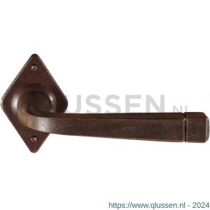 Utensil Legno FM044 M RSB deurkruk op rozet 70x45 mm met veer gepatenteerd systeem roest TH700447M100