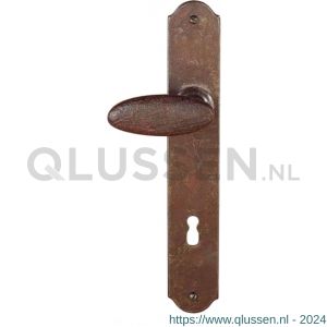 Utensil Legno FM335L M BB56 deurkruk gatdeel op schild 245x40 mm BB56 met veer gepatenteerd systeem linkswijzend roest TH703357M201