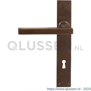 Utensil Legno FM363L M BB110 deurkruk gatdeel op schild 220x35 mm BB110 met veer gepatenteerd systeem linkswijzend roest TH703637M231