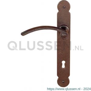 Utensil Legno FM365L M PC55 deurkruk gatdeel op schild 240x35 mm PC55 met veer gepatenteerd systeem linkswijzend roest TH703657M232