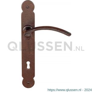 Utensil Legno FM365R M BB72 deurkruk gatdeel op schild 240x35 mm BB72 met veer gepatenteerd systeem rechtswijzend roest TH703657M311