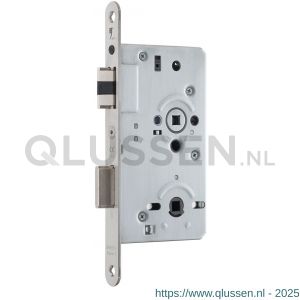 GPF Bouwbeslag RVS 0140.09 WC72/8 vrij en bezet slot WC72/8 RVS U voorplaat afgerond 235x20x3 mm doornmaat 60 mm DIN links-rechts nastelbare gelagerde klemtuimelaar en fluisterdagschoot RVS geborsteld GPF014009872