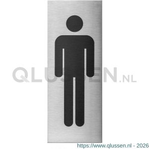 GPF Bouwbeslag RVS 0402.09.0001 pictogram Heren rechthoekig 130x50x1 mm zelfklevend RVS geborsteld GPF0402090001