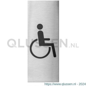 GPF Bouwbeslag RVS 0402.09.0003 pictogram Mindervalide rechthoekig 130x50x1 mm zelfklevend RVS geborsteld GPF0402090003