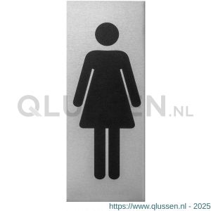 GPF Bouwbeslag aluminium 0402.80.0002 pictogram Dames rechthoekig 130x50x0,5 mm zelfklevend aluminium GPF0402800002