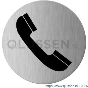 GPF Bouwbeslag RVS 0425.09 pictogram Telefoon rond 75 mm zelfklevend RVS geborsteld GPF042509830