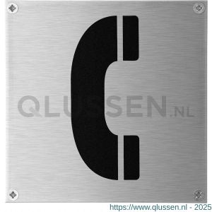 GPF Bouwbeslag RVS 0475.09 pictogram Telefoon vierkant 125x125 mm geschroefd RVS geborsteld GPF047509831