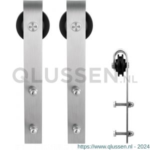 GPF Bouwbeslag RVS 0500.09 schuifdeurhanger set Lanka RVS voor extra deur RVS geborsteld GPF050009010