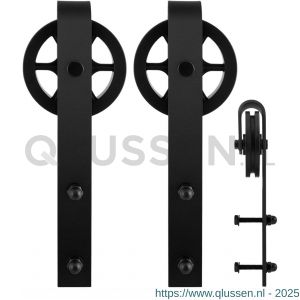 GPF Bouwbeslag ZwartWit 0502.61 schuifdeurhanger set Teho zwart voor extra deur zwart GPF050261010