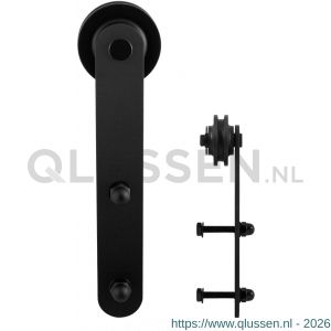 GPF Bouwbeslag ZwartWit 0507.61 enkele schuifdeurhanger Varsi zwart GPF050761000