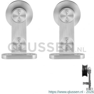 GPF Bouwbeslag RVS 0514.09 schuifdeurhanger set Singleton RVS voor extra deur RVS geborsteld GPF051409010