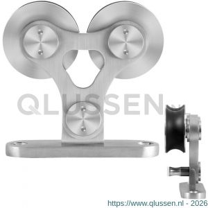 GPF Bouwbeslag RVS 0516.09 enkele schuifdeurhanger Twin RVS RVS geborsteld GPF051609000