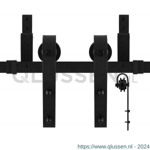 GPF Bouwbeslag ZwartWit 0550.61 dubbel schuifdeursysteem Lanka 150 cm zwart GPF055061150