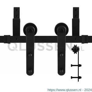 GPF Bouwbeslag ZwartWit 0557.61 dubbel schuifdeursysteem Varsi 150 cm zwart GPF055761150