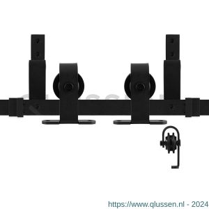 GPF Bouwbeslag ZwartWit 0558.61 dubbel schuifdeursysteem Mutka 150 cm zwart GPF055861150