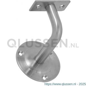 GPF Bouwbeslag RVS 0785.09 leuninghouder 80 mm hoog 75 mm rozet vlak zadel zwaar model RVS geborsteld GPF078509000