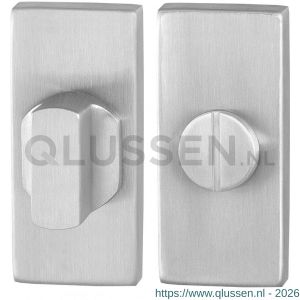 GPF Bouwbeslag RVS 0910.01 toiletgarnituur rechthoekig 70x32 mm stift 8 mm grote knop RVS geborsteld GPF091001110