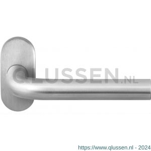 GPF Bouwbeslag RVS 1000.09-04 Aka deurkruk op ovale rozet 70x32x10 mm RVS mat geborsteld GPF1000090100-04