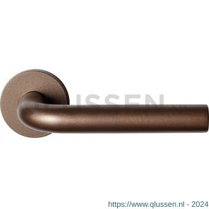 GPF Bouwbeslag Anastasius 1000.A2-00 Aka L-model 19 mm deurkruk op ronde rozet 50x8 mm Bronze blend GPF1000A20100-00
