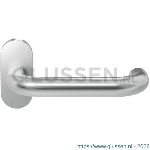 GPF Bouwbeslag RVS 1005.09-04R GPF1005.04R Hoa deurkruk gatdeel op ovaal rozet 70x32x10 mm rechtswijzend RVS geborsteld GPF1005090300-04