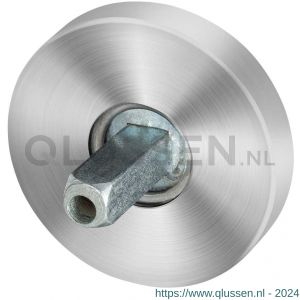 GPF Bouwbeslag RVS 1100.00.400 rozet rond 50x8 mm met vastgelaste knopvastzetter RVS geborsteld GPF110000400