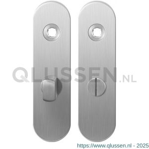 GPF Bouwbeslag RVS 1100.10 WC55/8 normaal kortschild afgerond enkelverend 169x46x8,5 mm WC55/8 normale knop RVS geborsteld GPF110010883