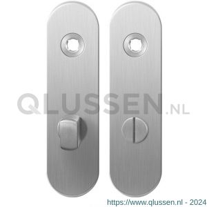 GPF Bouwbeslag RVS 1100.10 WC63/8 normaal kortschild afgerond enkelverend 169x46x8,5 mm WC63/8 normale knop RVS geborsteld GPF110010885