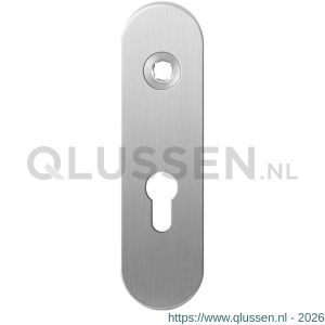 GPF Bouwbeslag RVS 1100.10L PC55 deurkruk gatdeel linkswijzend kortschild afgerond 169x46x8,5 mm PC55 RVS geborsteld GPF110010232