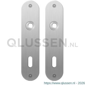 GPF Bouwbeslag RVS 1100.12 BB72 plaatschild afgerond zonder veer 181x41x2 mm BB72 RVS geborsteld GPF110012111