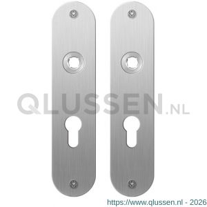 GPF Bouwbeslag RVS 1100.12 PC55 plaatschild afgerond zonder veer 181x41x2 mm PC55 RVS geborsteld GPF110012132