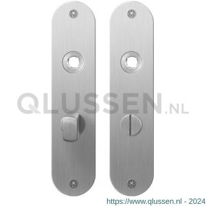 GPF Bouwbeslag RVS 1100.12 WC55/8 normaal plaatschild afgerond zonder veer 181x41x2 mm WC55/8 normale knop RVS geborsteld GPF110012883