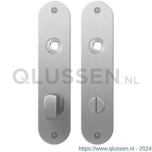 GPF Bouwbeslag RVS 1100.12 WC72/8 groot plaatschild afgerond zonder veer 181x41x2 mm WC72/8 grote knop RVS geborsteld GPF110012872