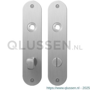 GPF Bouwbeslag RVS 1100.12 WC72/8 normaal plaatschild afgerond zonder veer 181x41x2 mm WC72/8 normale knop RVS geborsteld GPF110012886