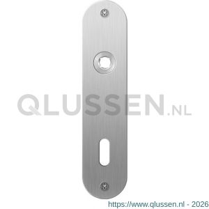 GPF Bouwbeslag RVS 1100.12L/R BB72 deurkruk gatdeel links-rechtswijzend plaatschild afgerond zonder veer 181x41x2 mm BB72 RVS geborsteld GPF110012211