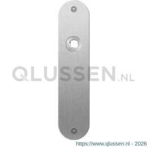 GPF Bouwbeslag RVS 1100.12L/R blind deurkruk gatdeel links-rechtswijzend plaatschild afgerond zonder veer 181x41x2 mm blind RVS geborsteld GPF110012200