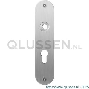 GPF Bouwbeslag RVS 1100.12L/R PC55 deurkruk gatdeel links-rechtswijzend plaatschild afgerond zonder veer 181x41x2 mm PC55 RVS geborsteld GPF110012232