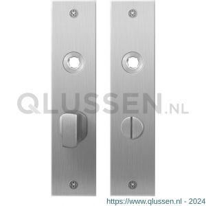 GPF Bouwbeslag RVS 1100.16 WC55/8 groot plaatschild rechthoekig zonder veer 181x41x2 mm WC55/8 grote knop RVS geborsteld GPF110016855