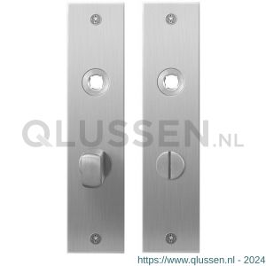 GPF Bouwbeslag RVS 1100.16 WC55/8 normaal plaatschild rechthoekig zonder veer 181x41x2 mm WC55/8 normale knop RVS geborsteld GPF110016883