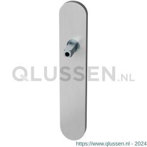 GPF Bouwbeslag RVS 1100.20.400 blind langschild afgerond 220x40x8 mm blind met vastgelaste knopvastzetter RVS geborsteld GPF110020400