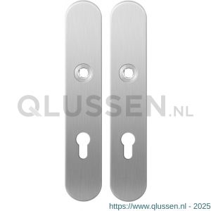 GPF Bouwbeslag RVS 1100.20 PC72 langschild afgerond enkelverend 218x40x8,5 mm PC72 RVS geborsteld GPF110020142