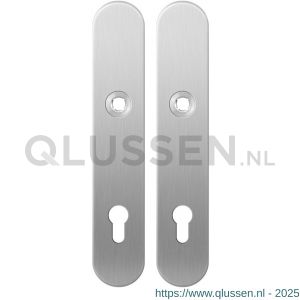 GPF Bouwbeslag RVS 1100.20 PC85 langschild afgerond enkelverend 218x40x8,5 mm PC85 RVS geborsteld GPF110020152