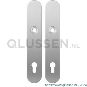 GPF Bouwbeslag RVS 1100.20 PC92 langschild afgerond enkelverend 218x40x8,5 mm PC92 RVS geborsteld GPF110020162