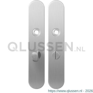 GPF Bouwbeslag RVS 1100.20 WC55/8 normaal langschild afgerond enkelverend 218x40x8,5 mm WC55/8 normale knop RVS geborsteld GPF110020883