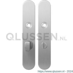 GPF Bouwbeslag RVS 1100.20 WC63/8 groot langschild afgerond enkelverend 218x40x8,5 mm WC63/8 grote knop RVS geborsteld GPF110020863