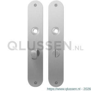 GPF Bouwbeslag RVS 1100.21 wc55/8 normaal plaatschild afgerond zonder veer 220x40x2 mm WC55/8 normale knop RVS geborsteld GPF110021883