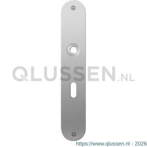 GPF Bouwbeslag RVS 1100.21L/R BB56 deurkruk gatdeel links-rechtswijzend plaatschild afgerond zonder veer 220x40x2 mm BB56 RVS geborsteld GPF110021201