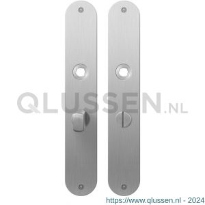 GPF Bouwbeslag RVS 1100.22 WC55/8 normaal plaatschild afgerond zonder veer 240x40x2 mm WC55/8 normale knop RVS geborsteld GPF110022883