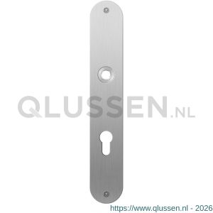 GPF Bouwbeslag RVS 1100.22L/R PC72 deurkruk gatdeel links-rechtswijzend plaatschild afgerond zonder veer 240x40x2 mm PC72 RVS geborsteld GPF110022242