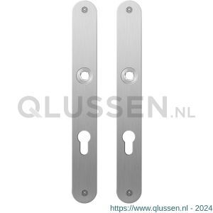 GPF Bouwbeslag RVS 1100.23 PC72 plaatschild afgerond zonder veer 240x30x2 mm PC72 RVS geborsteld GPF110023142