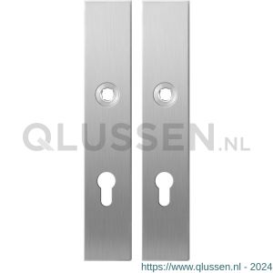 GPF Bouwbeslag RVS 1100.25 PC72 langschild rechthoekig enkelverend 218x40x8,5 mm PC72 RVS geborsteld GPF110025142